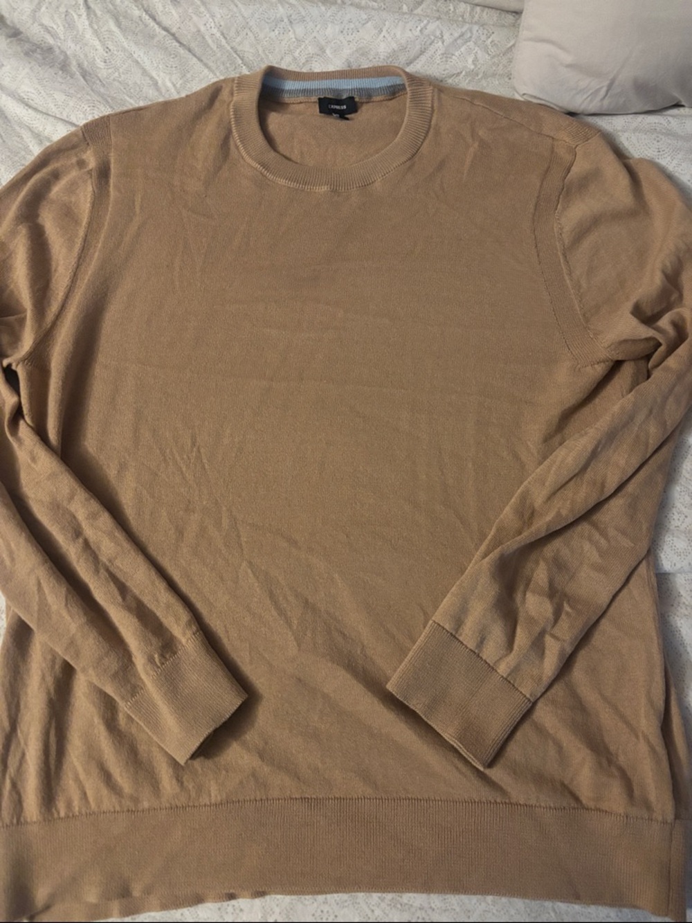 Express Men's Crewneck Sweater in Camel